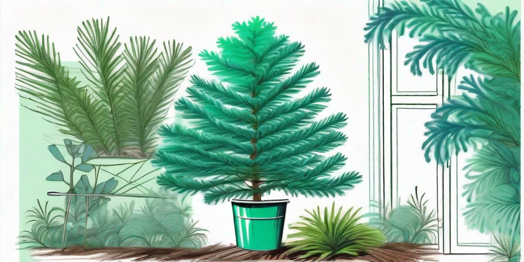 A lush and beautiful norfolk island pine tree thriving in an outdoor setting