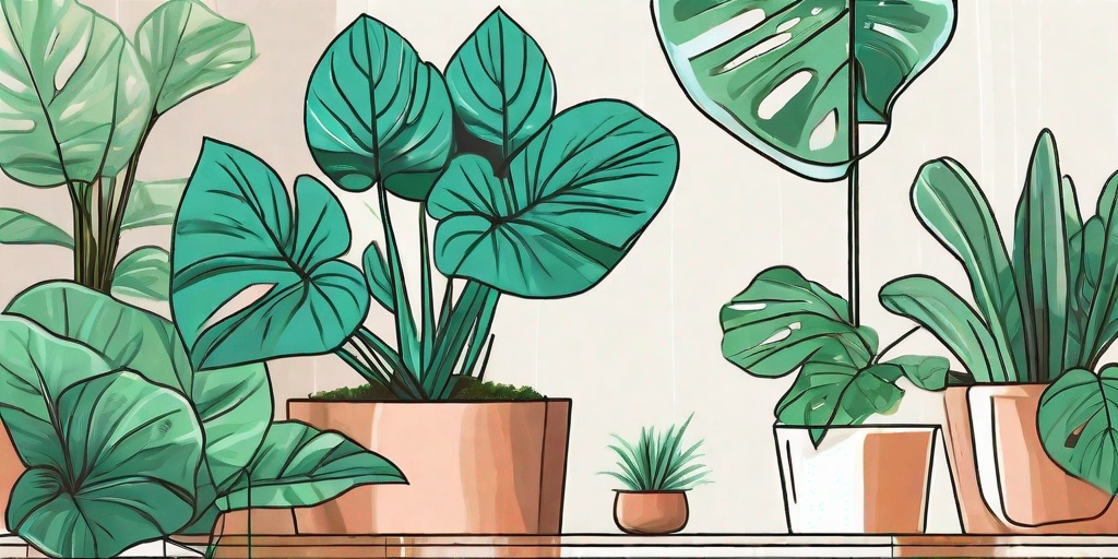 A vibrant fiddle leaf philodendron in a stylish pot