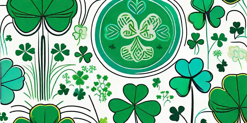 A vibrant garden scene with both shamrocks and clovers