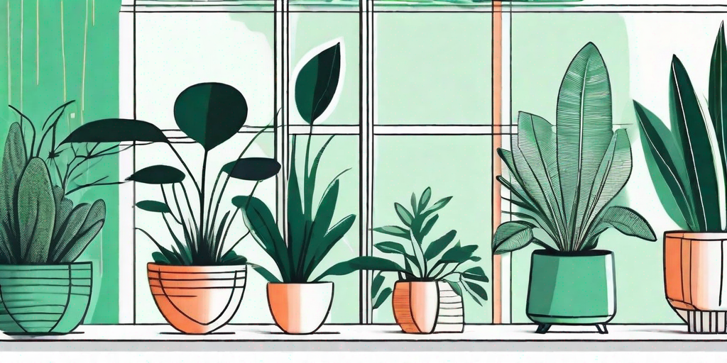 Various types of houseplants paired together in beautifully designed pots